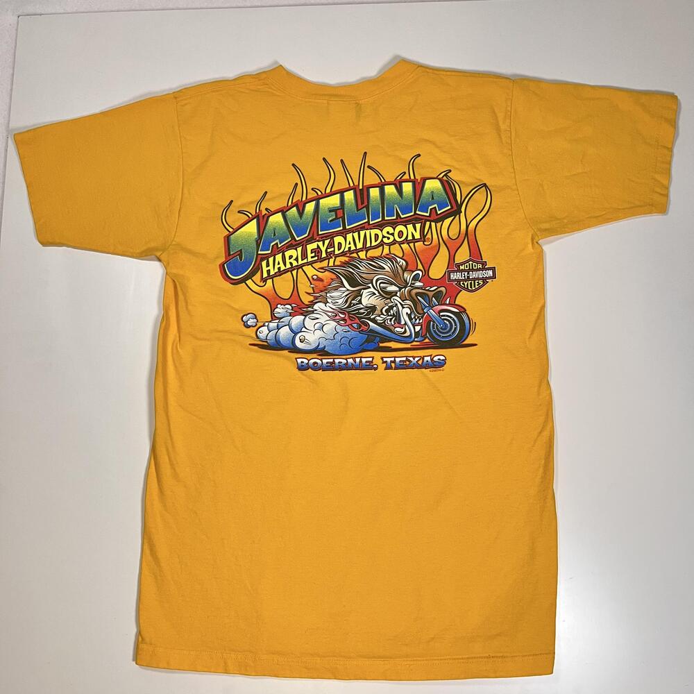 Harley Davidson Shirt Mens Vintage Motorcycle Javelina Boerne Texas Biker 90s